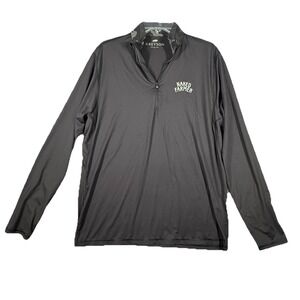 Greyson Pullover Men's Large Black Golf Guide Quarter Zip Stretch With Club Logo